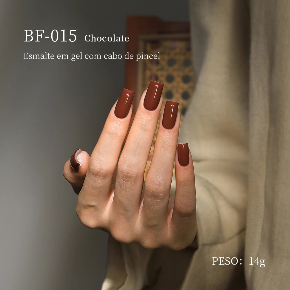 MRNAIL BF-015 Chocolate Esmalte em gel com cabo de pincel PESO: 14g