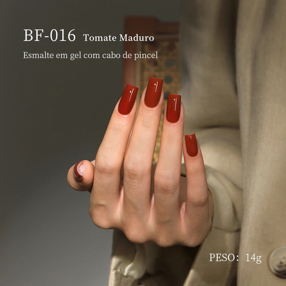 MRNAIL BF-016 Tomate Maduro Esmalte em gel com cabo de pincel PESO: 14g
