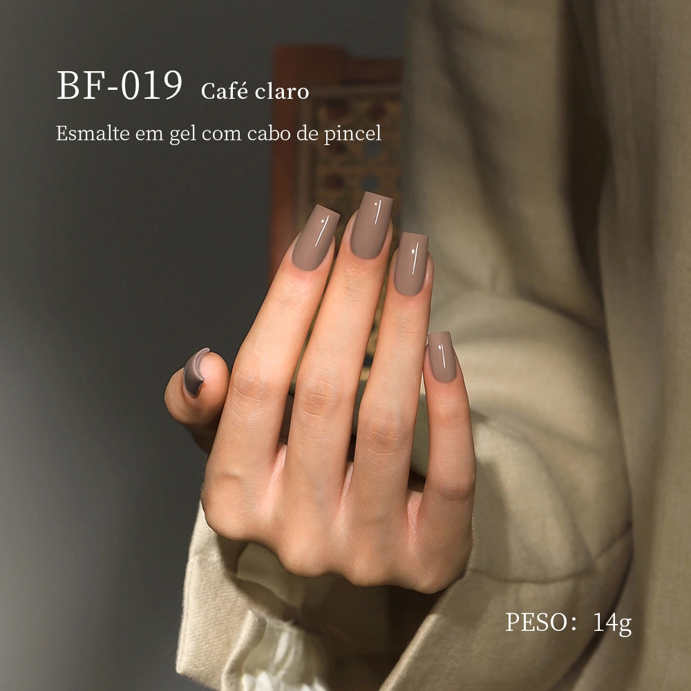 MRNAIL BF-019 Café claro Esmalte em gel com cabo de pincel PESO: 14g