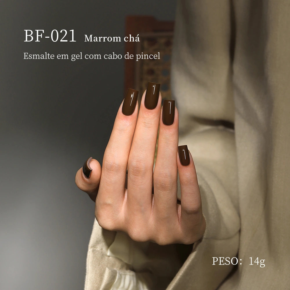 MRNAIL BF-021 Marrom chá Esmalte em gel com cabo de pincel PESO: 14g