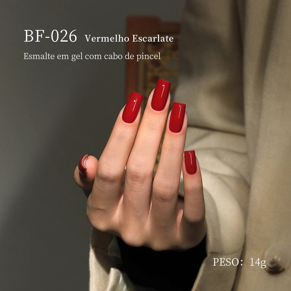 MRNAIL BF-026 Vermelho Escarlate Esmalte em gel com cabo de pincel PESO: 14g
