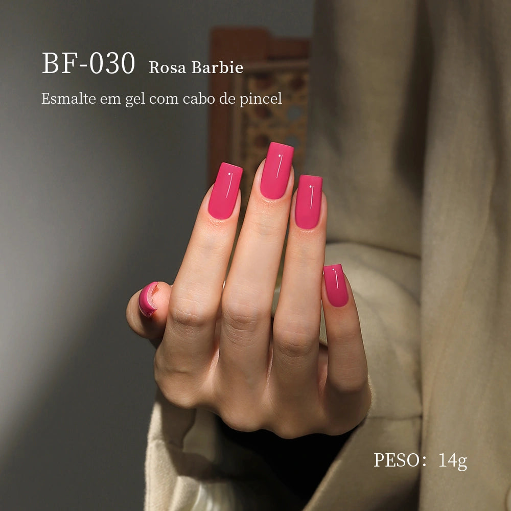 MRNAIL BF-030 Rosa Barbie Esmalte em gel com cabo de pincel PESO: 14g