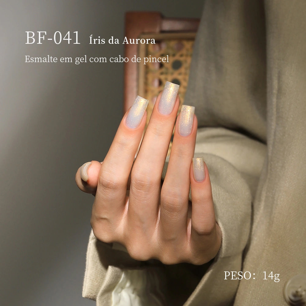 MR NAIL BF-041 Íris da Aurora Esmalte em gel com cabo de pincel PESO: 14g
