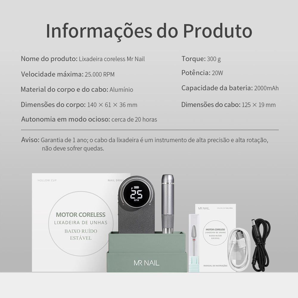 Lixadeira de unhas portátil