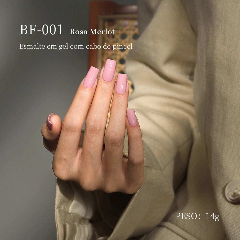 MRNAIL BF-001 Rosa Merlot Esmalte em gel com cabo de pincel PESO: 14g