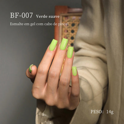 MRNAIL BF-007 Verde suave Esmalte em gel com cabo de pincel PESO: 14g