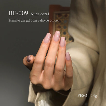 MRNAIL BF-009 Nude coral Esmalte em gel com cabo de pincel PESO: 14g