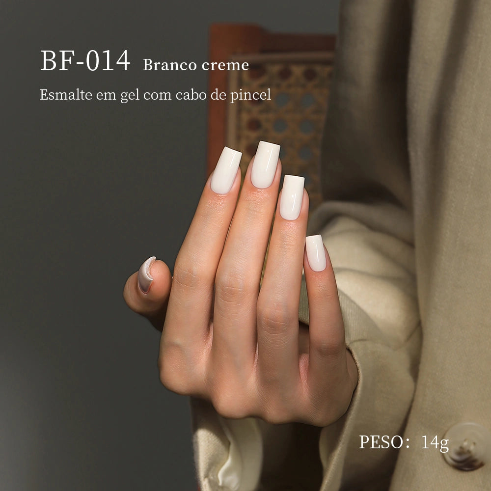 MRNAIL BF-014 Branco creme Esmalte em gel com cabo de pincel PESO: 14g