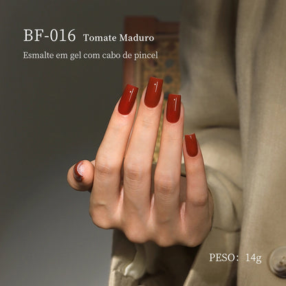 MRNAIL BF-016 Tomate Maduro Esmalte em gel com cabo de pincel PESO: 14g