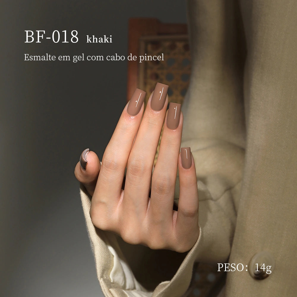 MRNAIL BF-018 khaki Esmalte em gel com cabo de pincel PESO: 14g