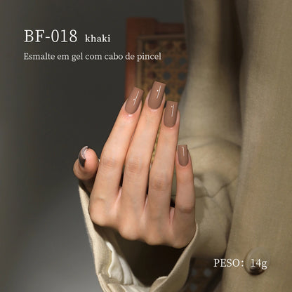 MRNAIL BF-018 khaki Esmalte em gel com cabo de pincel PESO: 14g