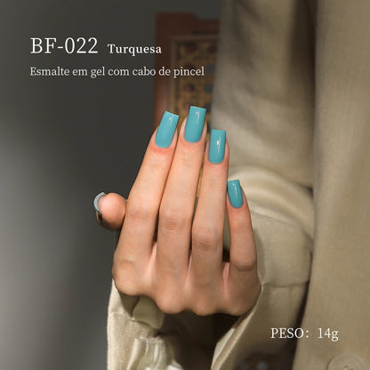 MRNAIL BF-022 Turquesa Esmalte em gel com cabo de pincel PESO: 14g