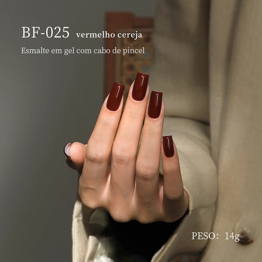 MRNAIL BF-025 vermelho cereja Esmalte em gel com cabo de pincel PESO: 14g