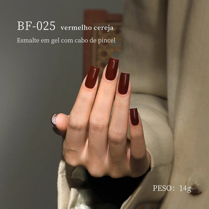 MRNAIL BF-025 vermelho cereja Esmalte em gel com cabo de pincel PESO: 14g