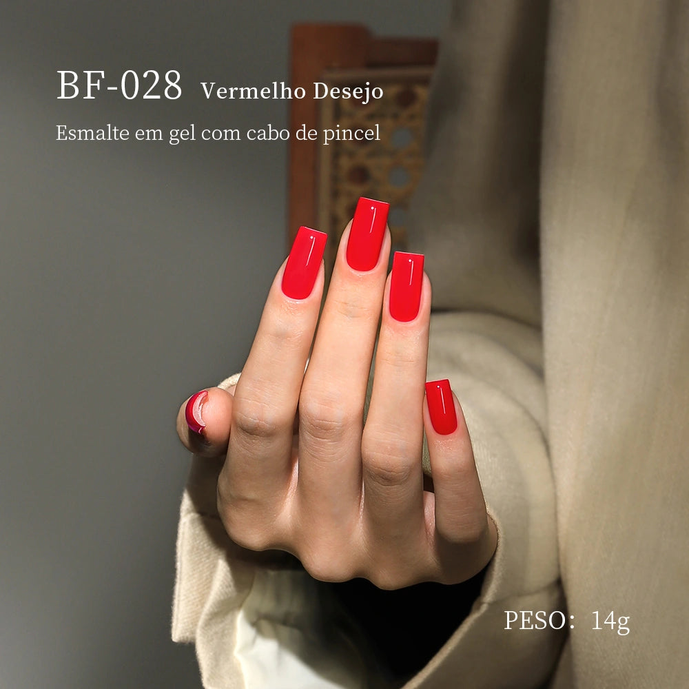 MRNAIL BF-028 Vermelho Desejo Esmalte em gel com cabo de pincel PESO: 14g