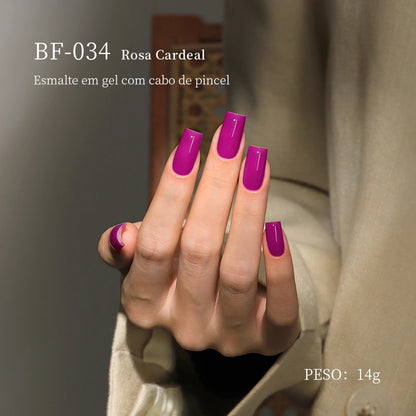 MRNAIL BF-034 Rosa Cardeal Esmalte em gel com cabo de pincel PESO: 14g