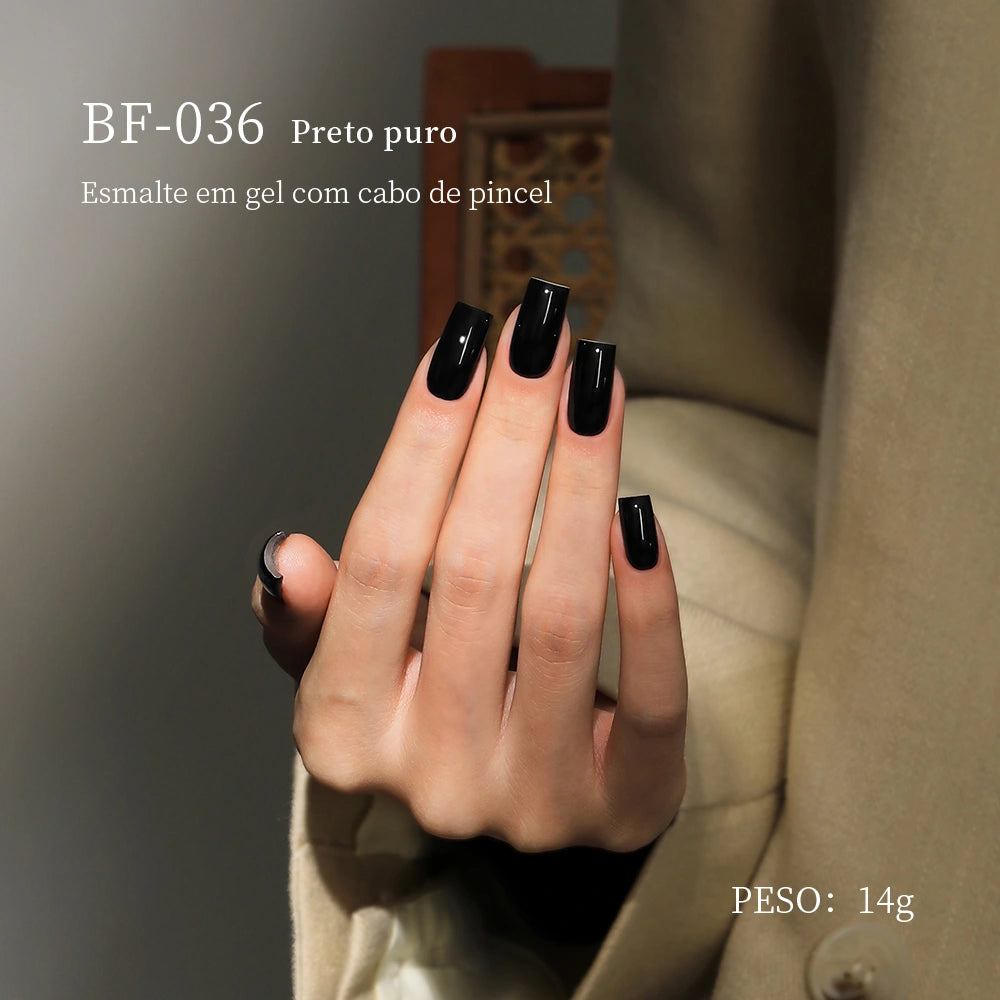 MRNAIL BF-036 Preto puro Esmalte em gel com cabo de pincel PESO: 14g