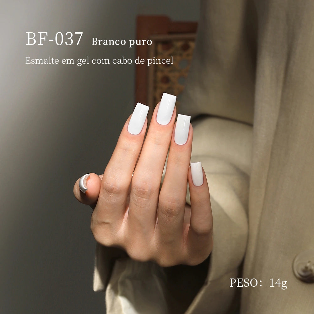 MRNAIL BF-037 Branco puro Esmalte em gel com cabo de pincel PESO: 14g