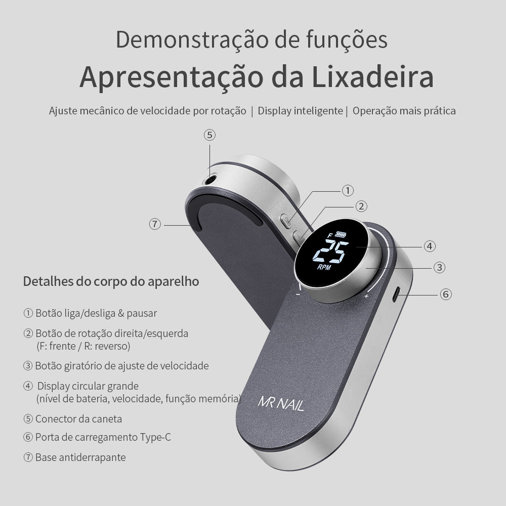 Lixadeira de unhas portátil